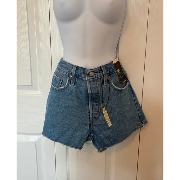 Levi's 501 Distressed Denim Shorts - Picture 6 of 13